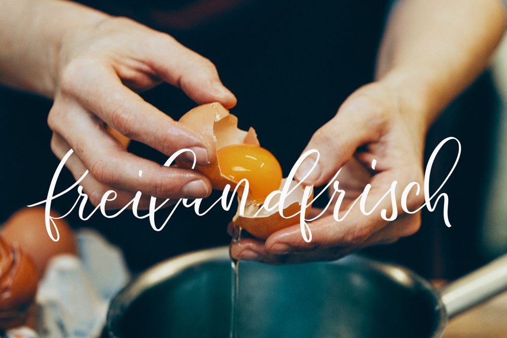 Tortenmanufaktur – free-range eggs go into our cakes.
